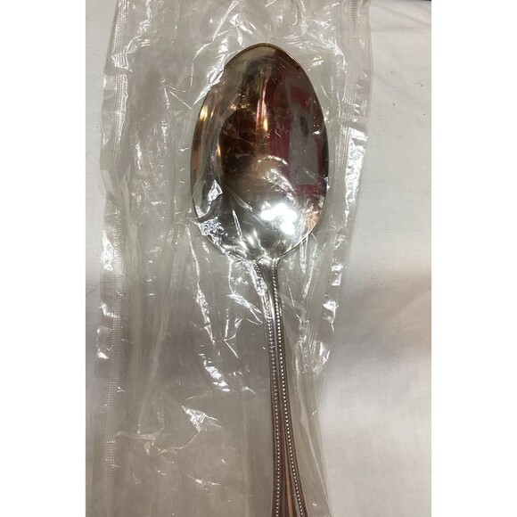 Two ONEIDA VTG 1992 SILVER ARBOR SILVER PLATED Serving SPOONS Sealed NIP USA - Picture 2 of 10